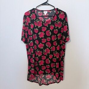 LuLaRoe Irma Floral Short Sleeve Tunic Top